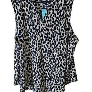 NWT Maurices Black and White Leopard Blouse